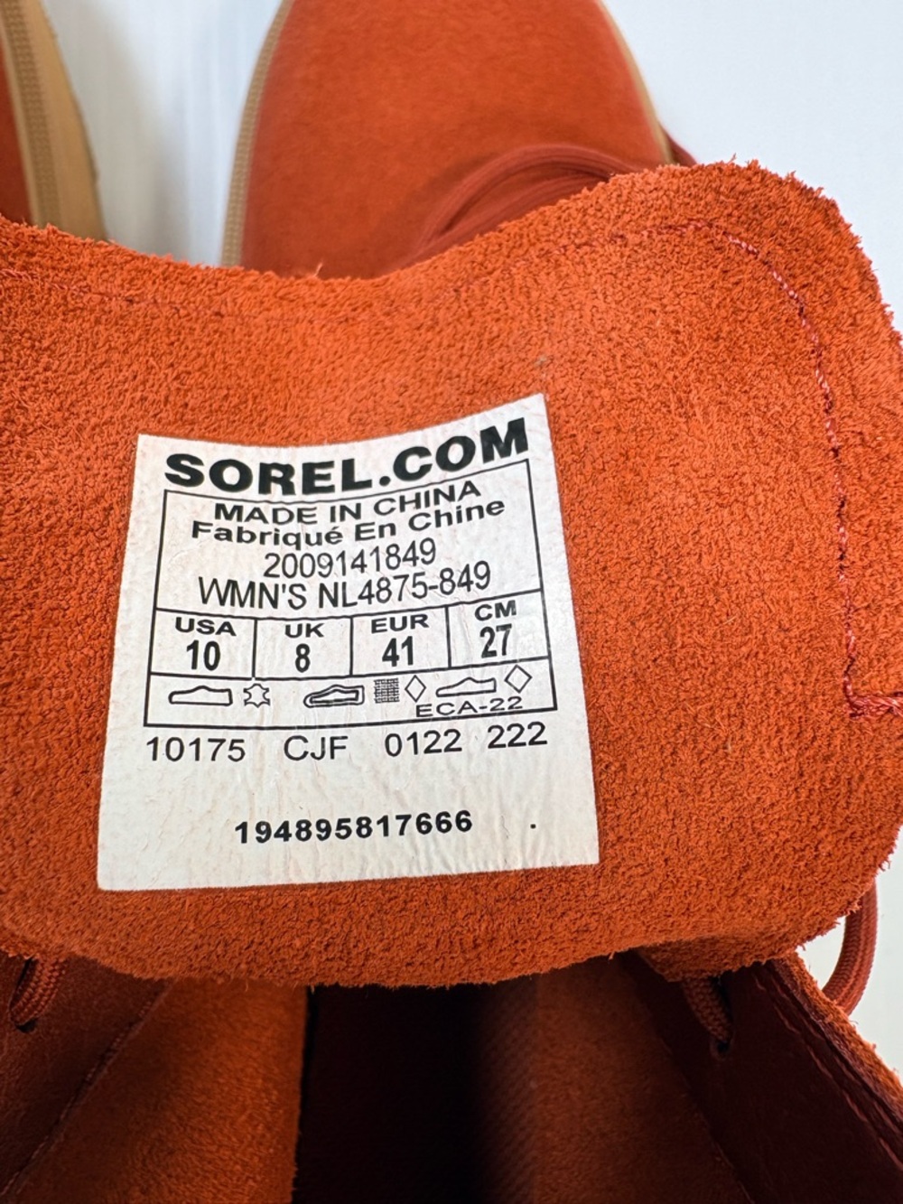Sorel Waterproof Suede Lace Up Boots Women’s 10 Rust Orange Platform Lug Sole - Picture 12 of 12